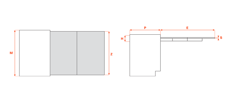 Load image into Gallery viewer, Salice Atim Brunch technical drawing, 600mm version