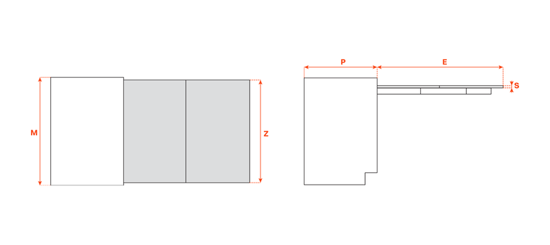 Load image into Gallery viewer, Salice Atim Lunch Reverse technical drawing and dimensions