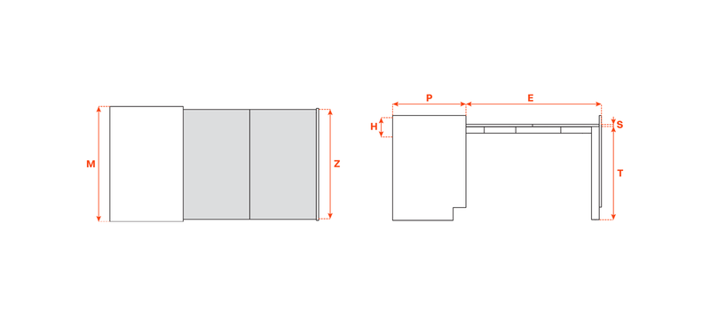 Load image into Gallery viewer, Salice Atim Evolution technical drawing, 600mm version