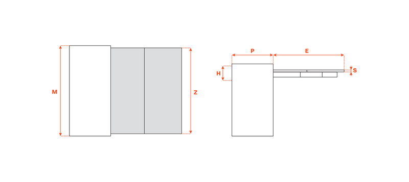 Load image into Gallery viewer, Salice Atim Lunch +39 technical drawing and dimensions