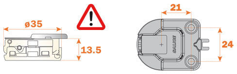 Salice Silentia+ C21BAE9 Lapis Hinge for Thicker Doors Full Overlay Soft Close with Covers
