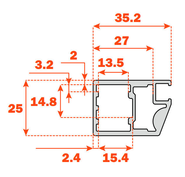 Load image into Gallery viewer, Salice Conecta 25mm Aluminium Profile - 2950mm - Individual Lengths