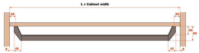 Load image into Gallery viewer, Salice Excessories Hanger Rail Centre Support to suit Angled End Supports