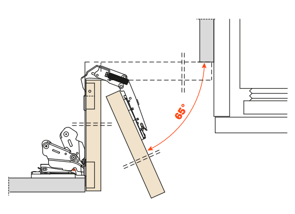 Load image into Gallery viewer, Salice Adjustable 65° Corner Cabinet Hinge 48mm Centres - C2AYA99R