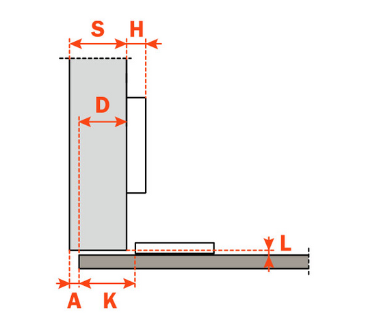 Salice Universal Hinge 110° for Special Materials - CBY2AC9