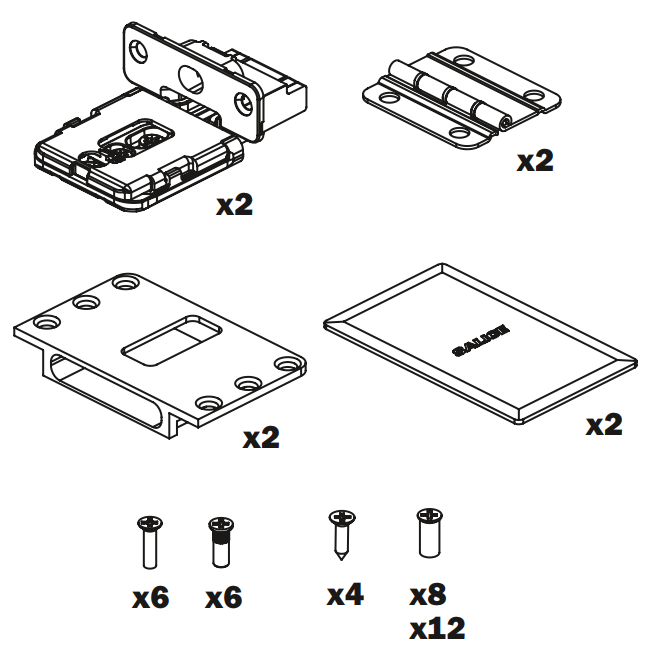 Load image into Gallery viewer, Salice Folder 180 Conecta Hinge Kit - External Side Fix Holder - DQG5B