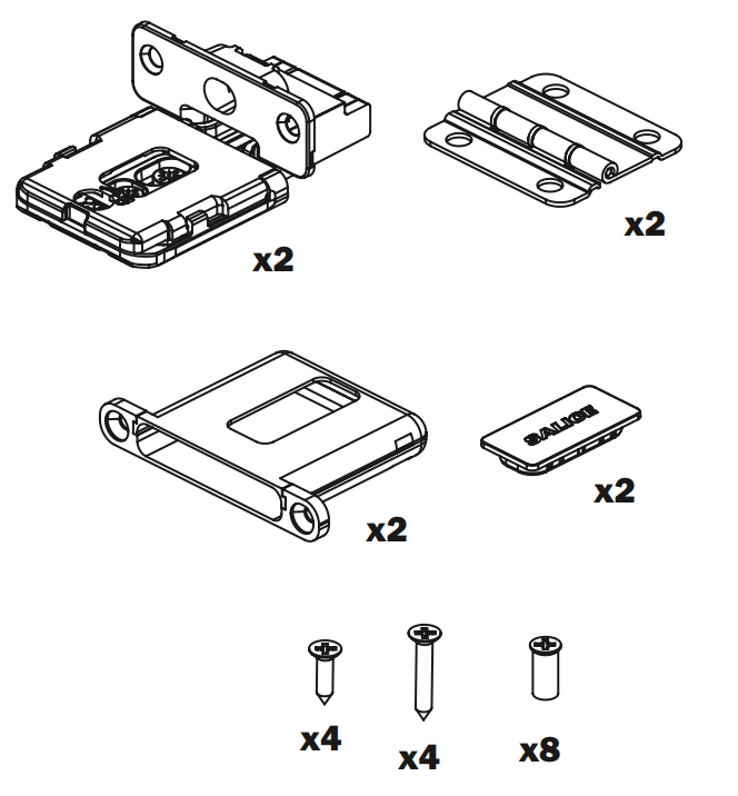 Load image into Gallery viewer, Salice Folder 180 Conecta Hinge Kit - Recessed Front Fix Holder - DQGB3
