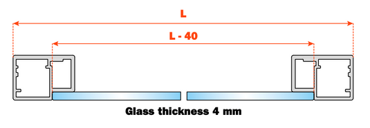 Salice Conecta 22mm Aluminium Profile - 2950mm - Individual Lengths