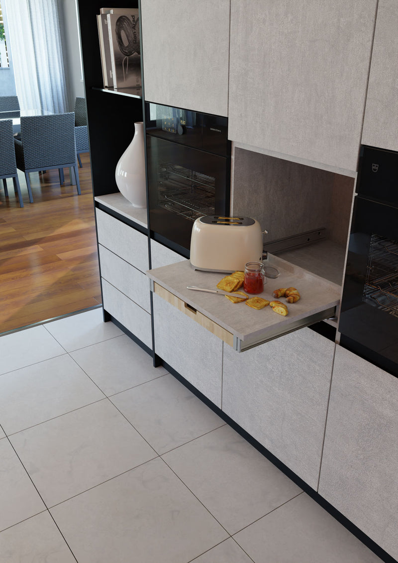 Load image into Gallery viewer, Salice Atim - Universal Box – Pull-out Column Worktop with Beech Cutlery Tray (600mm / 900mm Width)