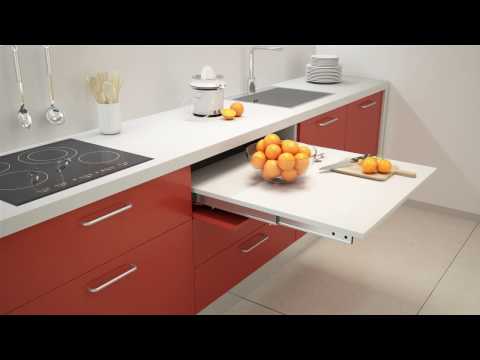 Load and play video in Gallery viewer, Salice Atim - COCKTAIL Pull-out worktop from drawer - Frame Only