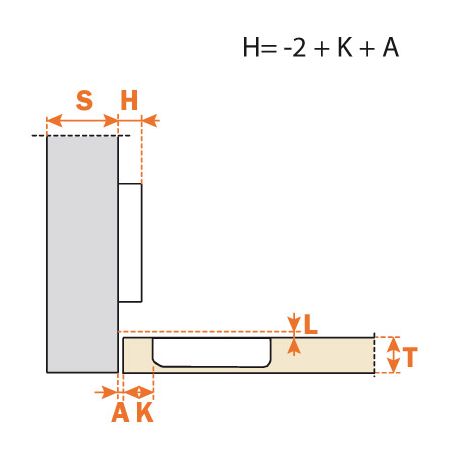 Salice Silentia+ Series 100 Integrated Soft Close Inset 17mm Crank 105° Hinge - C1A6PE9