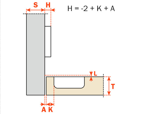 Salice Series 900 Economy Hinge 110° - Inset 17mm Crank - C9A7S99