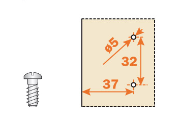 Salice Pressed Euro Screw-On Mount Plates - B2VGH Series