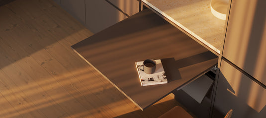 Salice Atim Siesta pull-out table in a kitchen