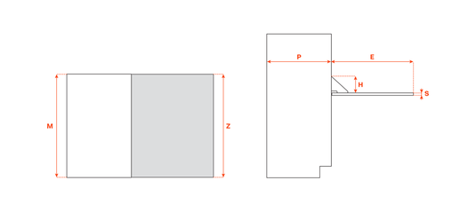 Salice Atim Desk technical drawing