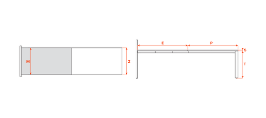Salice Atim Voila Chair Reverse technical drawing, 700mm