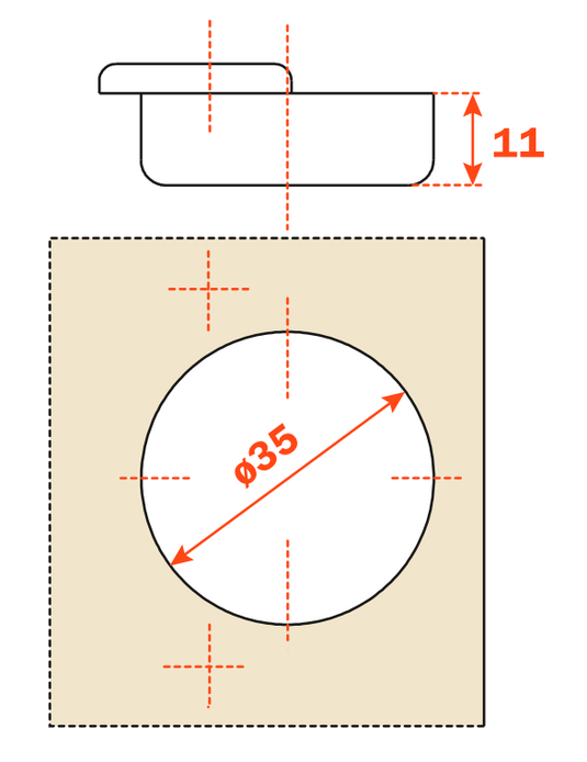 Salice Adjustable 65° Corner Cabinet Hinge 48mm Centres - C2AYA99R