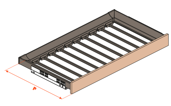 Salice Excessories Trouser Hanger for 3 Sided Drawer