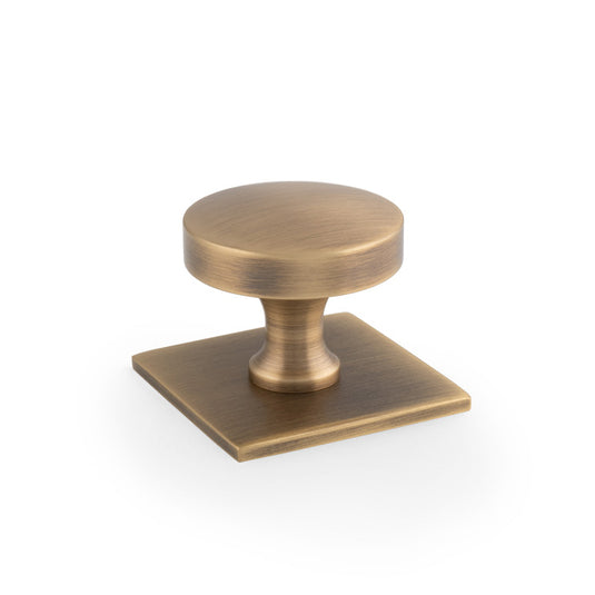 Alexander and Wilks Bullion Cupboard Knob on Square Backplate