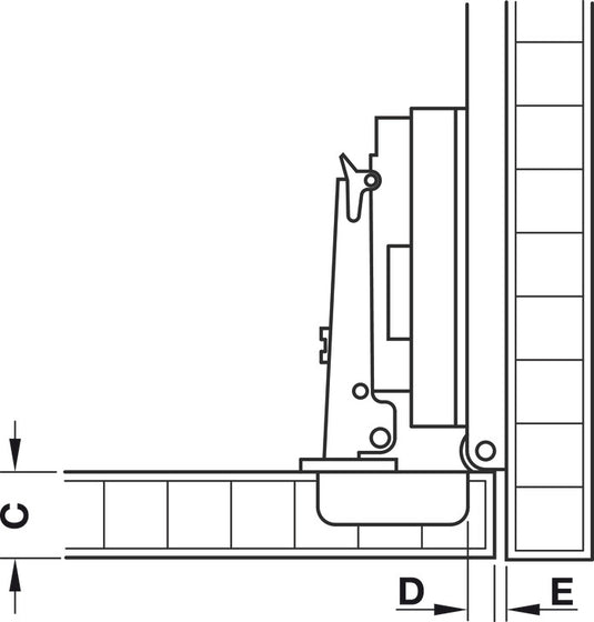 Inset Hinge Set for Accuride 1432 (Pivot Sliding Pocket Door Gear)
