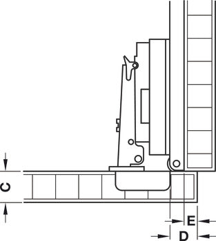 Overlay Hinge Set for Accuride 1432 (Pivot Sliding Pocket Door Gear)