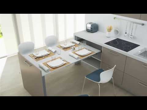 Load and play video in Gallery viewer, Salice Atim Evolution XL pull-out table with bridge leg video
