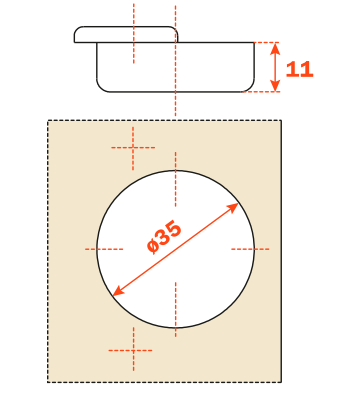 Salice -45° Negative Angle Hinge 120° Opening - C2ABH99