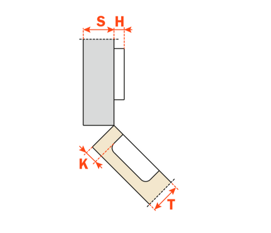 Salice 45° Positive Angle Long Arm Hinge - C2ABM99