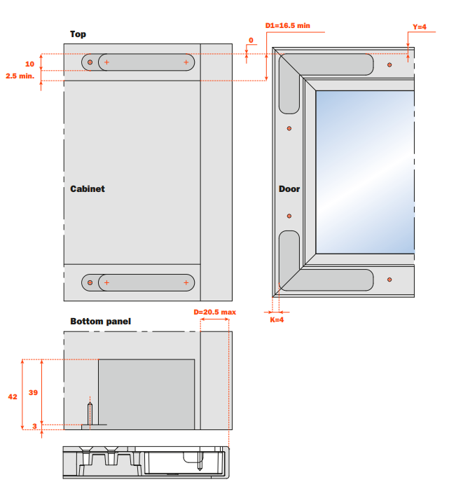 Load image into Gallery viewer, Salice Air Aluminium Door Profile Tapered Section for Glass 19mm width - DEL9LP300_

