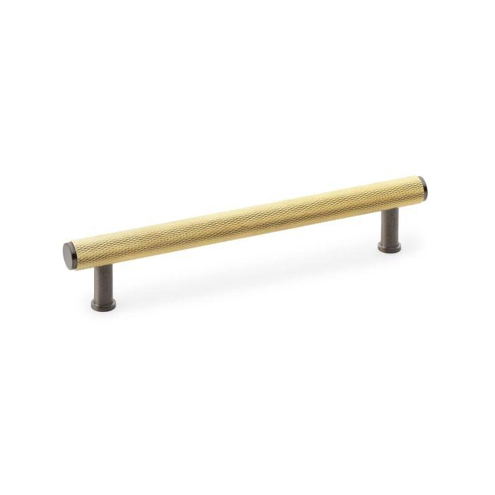 Load image into Gallery viewer, Alexander and Wilks Crispin Dual Finish Knurled T-bar Cupboard Pull Handle
