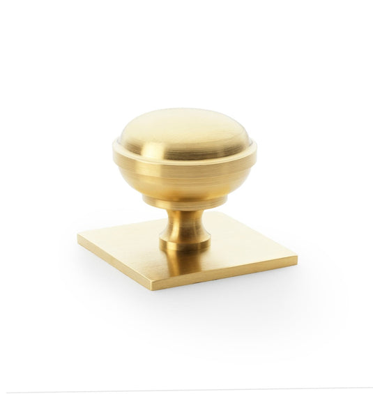 Alexander and Wilks Quantock Cupboard Knob on Square Backplate
